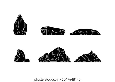 Silueta del iceberg. Icono de las montañas de Vector en estilo plano. Icono de Vector.