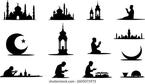 silhouette icon about ramadan , vector illustration