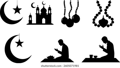 silhouette icon about ramadan , vector illustration