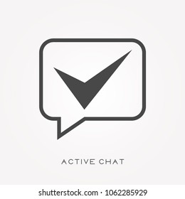 Silhouette icon active chat