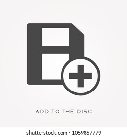 Silhouette icon add to the disc