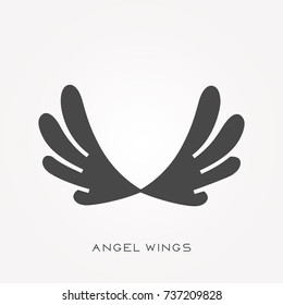 Silhouette icon angel wings