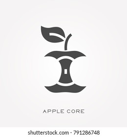 Silhouette icon apple core