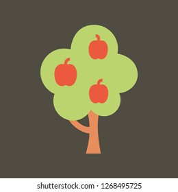 Silhouette icon apple tree