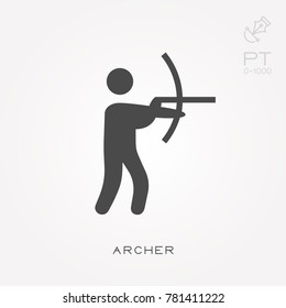 Silhouette icon archer