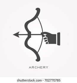Silhouette icon archery