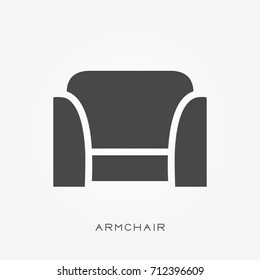Silhouette icon armchair