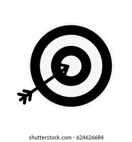 silhouette icon arrow hitting a target
