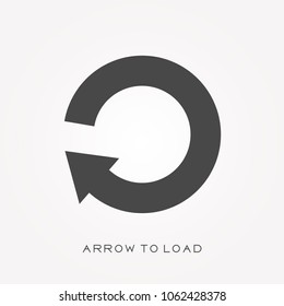 Silhouette icon arrow to load