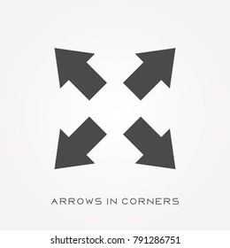 Silhouette Icon Arrows In Corners