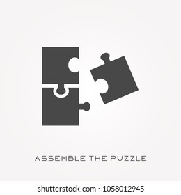 Silhouette icon assemble puzzle