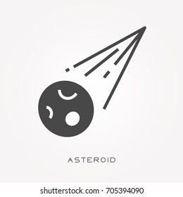 Silhouette icon asteroid
