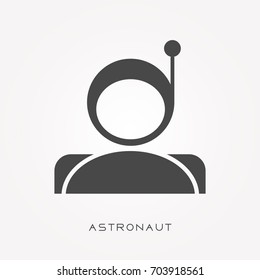 Silhouette icon astronaut