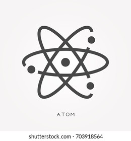Silhouette icon atom