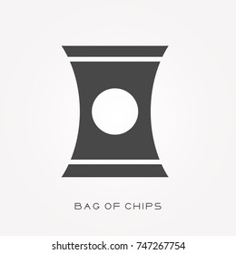 Silhouette icon bag of chips