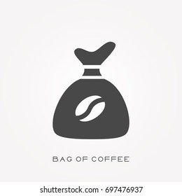 Silhouette icon bag of coffee