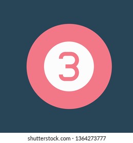 Silhouette icon ball number three