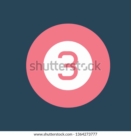 Silhouette icon ball number three
