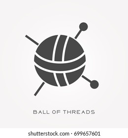 Silhouette icon ball of threads