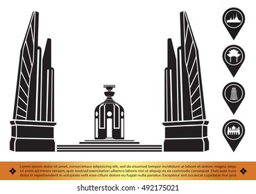 Silhouette icon of Bangkok city landmark