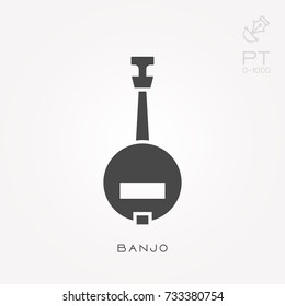 Silhouette icon banjo