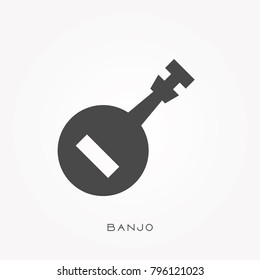 Silhouette icon banjo