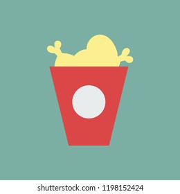 Silhouette icon basket with chicken