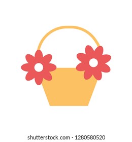 Silhouette icon basket with flowers