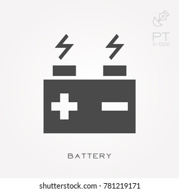 Silhouette icon battery