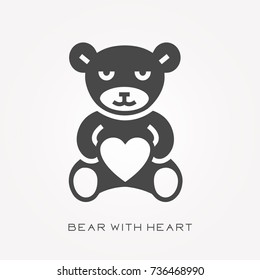 Silhouette icon bea with heart