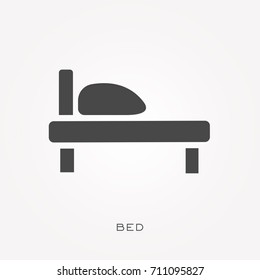 Silhouette icon bed