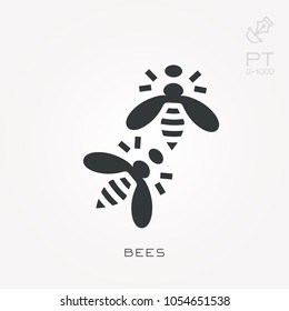 Silhouette icon bees