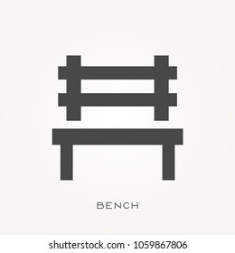 Silhouette icon bench