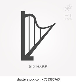 Silhouette icon big harp