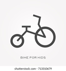 Silhouette icon bike for kids