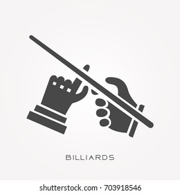 Silhouette icon billiards