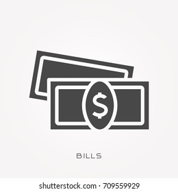 Silhouette icon bills