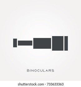 Silhouette icon binoculars