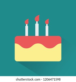 Silhouette icon birthday cake
