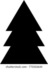 Silhouette icon of black Christmas tree, simple geometric vector design, symbol of fir-tree for illustration Xmas and New Year
