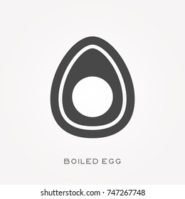 Silhouette icon boiled egg