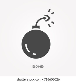 Silhouette icon bomb