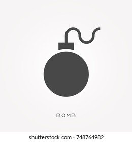 Silhouette icon bomb