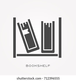 Silhouette icon bookshelf