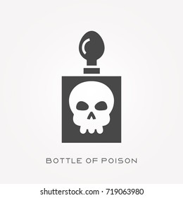Silhouette icon bottle of poison