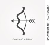 Silhouette icon bow and arrow