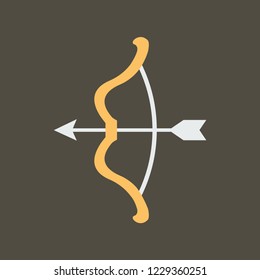 Silhouette icon bow and arrow