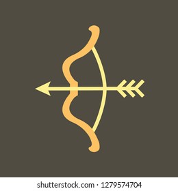 Silhouette icon bow and arrow