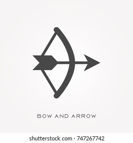 Silhouette icon bow and arrow