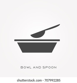 Silhouette icon bowl and spoon
